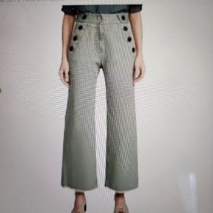 NWT 10 Crosby Derek Lam Slim  Wide Leg Sailor Fatigue Culotte Pants Size 0
